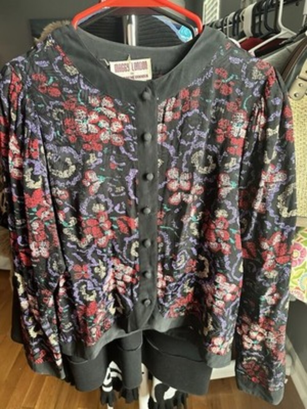 Vintage Maggy London by Jeannene Booher Silk Blouse 10 Made in Korea 1980s